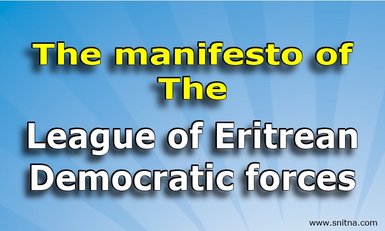 The Manifesto of the League of Eritrean Democratic Forces