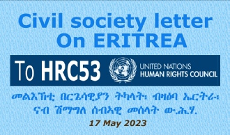 HRC53 Civil society letter on ERITREA, 17 May 2023.